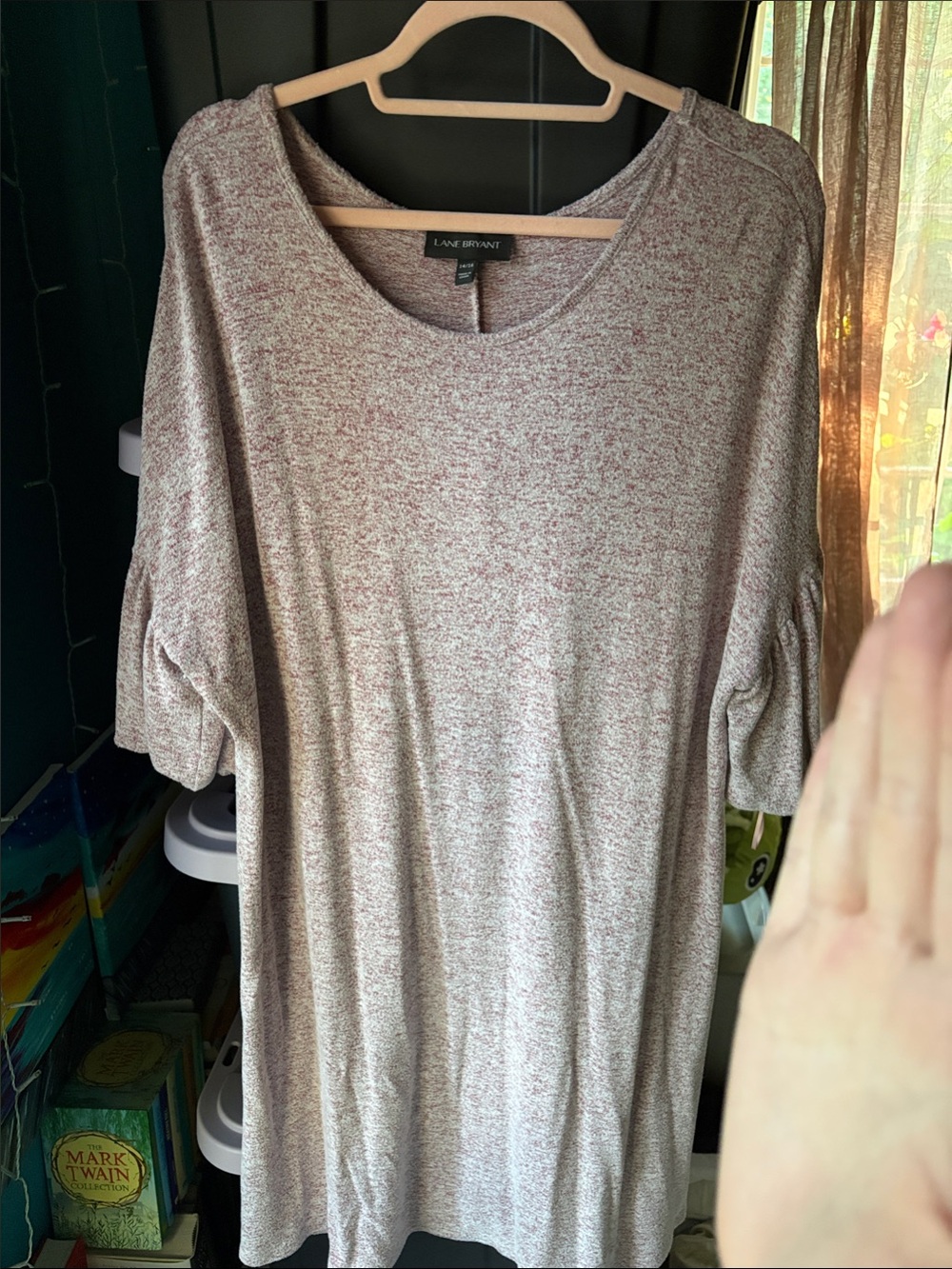 Lane Bryant Dusty Rose Taupe Knit Midi Dress